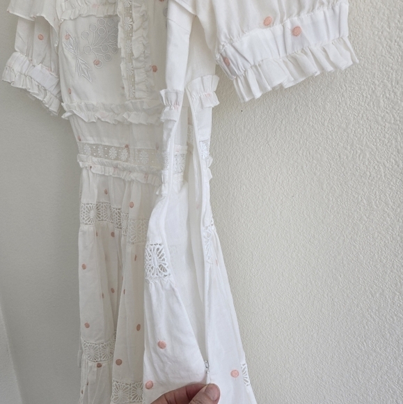 By Malina IRO Mini Dress Lase Details Romantic Embroided Coquette Size Small - Picture 12 of 16